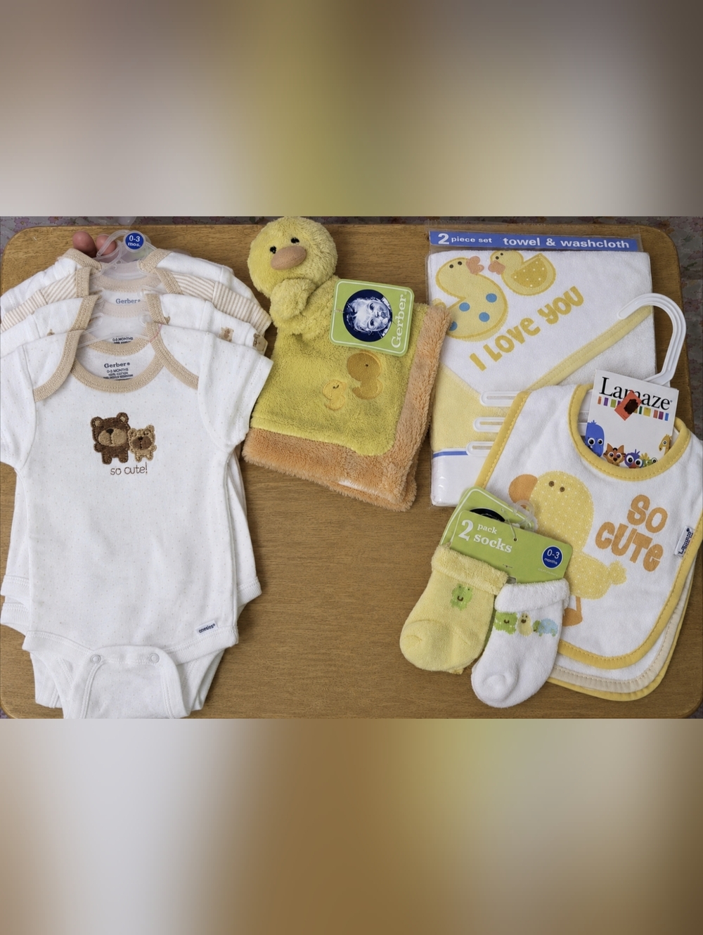 New Bear & duck gift set hooded towel bibs socks blankie Onesies, T19MIS